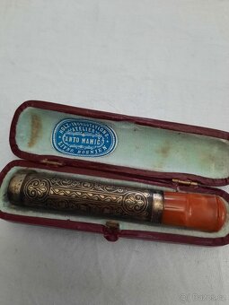 Lorňon 2 x,stříbrné rtěnky 2 x,špička,vše cca 1900 r.bižuter - 5