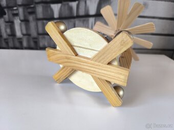 Vintage dřevěný vánoční svícen - pyramida - 5