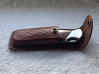 Lovecký zavírací nůž + kožené pouzdro - 5