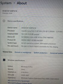 Dell Precision 3530 i7- 8750h + Quadro P600 4GB - 5