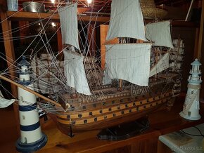 Model dřevěné třípatrové bitevní lodě La Bretagne - 5