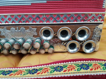 Krásná štýrská harmonika E-A-D-G akordeon s fakturou 94' a - 5