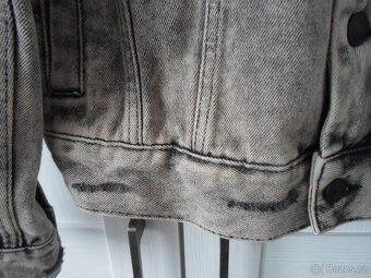 Šedá trhaná riflová bunda džíska - XS, S, M - 5