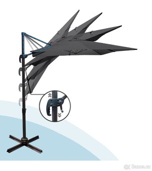 Zahradní slunečník šedý 250cm x 250cm nový - 5