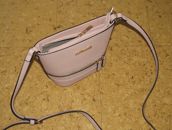 Kabelka malá béžová se zipy - 5