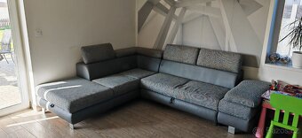 Rohová rozkládací sedací souprava + úložný prostor - 5