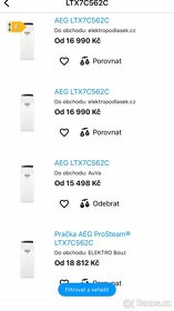 Prodám parní pračka AEG LTX7C562C, 7000 PROSTEAM® SÉRIE - 5