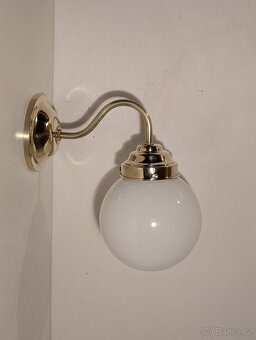 mosazná lampa, lampička ,opálová koule, až 6 kusů - 5