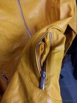Becca Yellow  Dámská Kožená Bunda Žlutá - 5