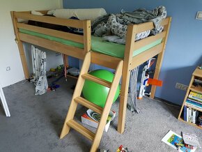Dětská vyvýšená postel z masivu Domestav BUK cink - 5