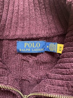 Ralph Lauren Polo vínový 1/4 zip svetr - 5