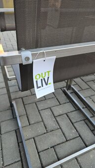 Zahradní židle nerezová ocel v šedé barvẻ - 5