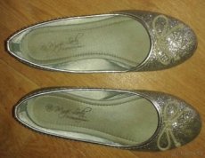 dívčí baleríny stříbrné - 5