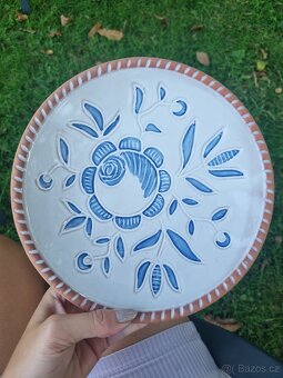 Stará malovaná keramická mísa - 5