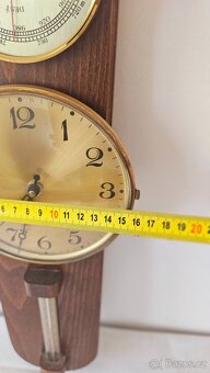 Staré dřevěné hodiny s barometrem a teploměrem - 5