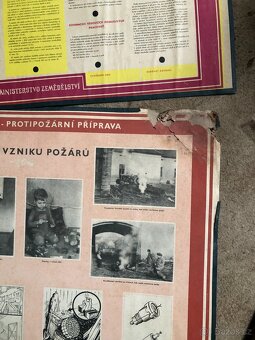 Staré výukové nástěnky-plakáty, Hasiči, CO - 5