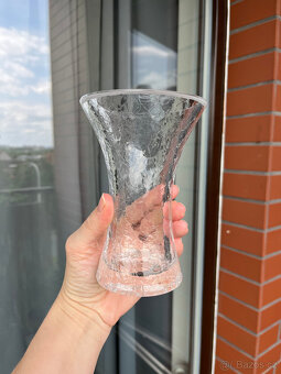 Ruckl Křišťálová váza 15 cm, čiré krakelované sklo - 5