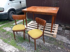 Starý rozkládací stůl a 2 židle - k renovaci - 5