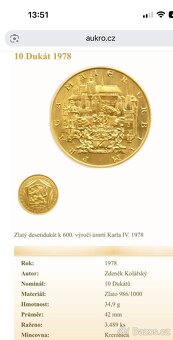Zlatý desetidukát k 600. výročí úmrtí Karla IV. 1978 - 5