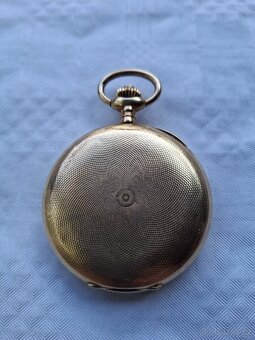 Zlaté 14K kapesní hodinky Systéme Glashütte - 5