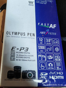 OLYMPUS PEN E-P3, set s dvěma objektivy, 100%stav,2 acu - 5