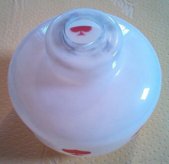 STÍNÍDLO LUSTRU STARÉ SKLENĚNÉ BÍLÉ S MOTIVY, +++SLEVA+++ - 5