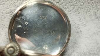 STŘÍBRNÉ kapesní hodinky DOXA, funkční, medaile - 5