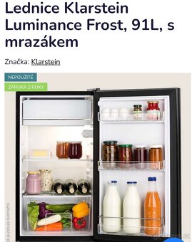 LEDNICE KLARSTEIN S MRAZÁKEM,SKORO NOVÁ - 5