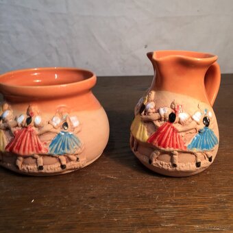 Mokriš Horňák keramika džbánek a dóza cukřenka - 5