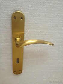 Dveřní klika / kování, zlatá mat, rozteč 72mm /22ks - 5
