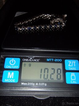 Prodám 18K zlatý náramek se safíry a diamanty - 5