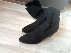 Nové Kozačky nad kolena semišové, vel.41 - 5