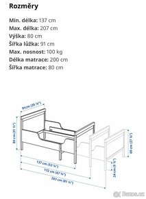 Rostoucí postel IKEA Sundvik hnědá - 5