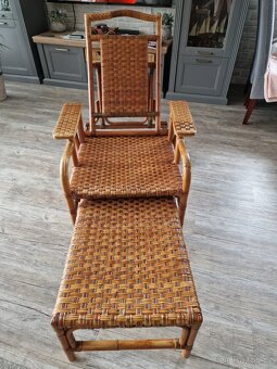 Ratanové zahradní polohovací a rozkládací křeslo - 5