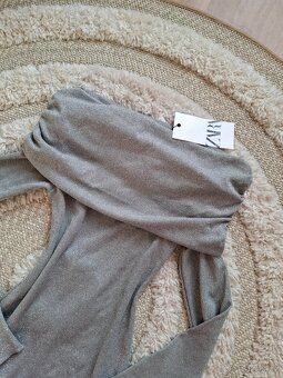 Třpytivé off shoulder šaty Zara - 5