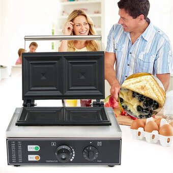 Komerční sendvičovač, elektrický gril 1500W - 5