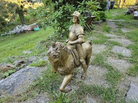 Velká starozitna jezdecká bronzová socha - 5