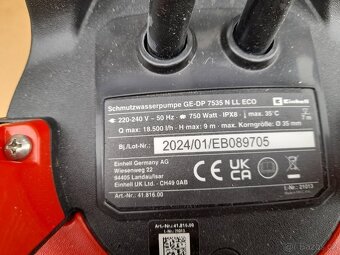 Výkonné kalové čerpadlo Einhell GE-DP 7535 N LL ECO - 5