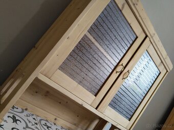 Stará, prosklená skříňka, vršek, vitrína - 5