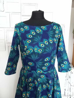 Vintage retro swing šaty s pavím peřím - 5