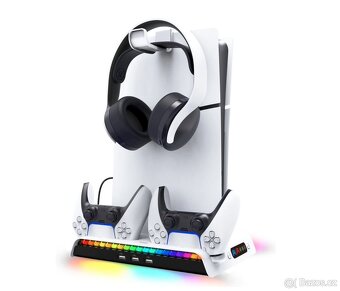 MULTIFUNKČNÍ NABÍJECÍ RGB STOJAN S CHLAZENÍM PRO PS5 SLIM - 5