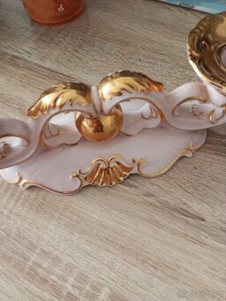 Slavkov - dvojsvicen, růžový porcelán - 5