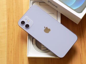 APPLE iPhone 12 128GB Purple - ZÁRUKA - TOP STAV - 100%BAT. - 5