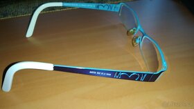 Dámské brýle, úzké, hranaté, modro bílá barva - 5
