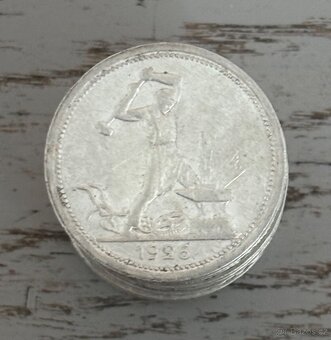Ag stříbrné mince RUSKO 50 KOPĚJEK 97 ks / 1922,1924,1925,26 - 5