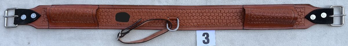 Westernový podbřišník kožený s propojovacím řemínkem MIX - 6