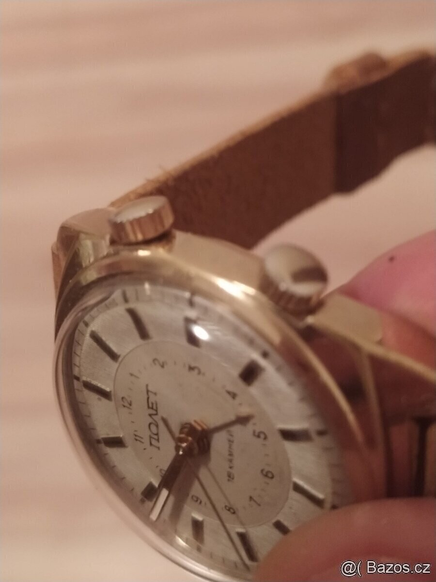 LUXUSNÍ hodinky POLJOT s mechanickým budíkem СССР 👍👍👍 - 6