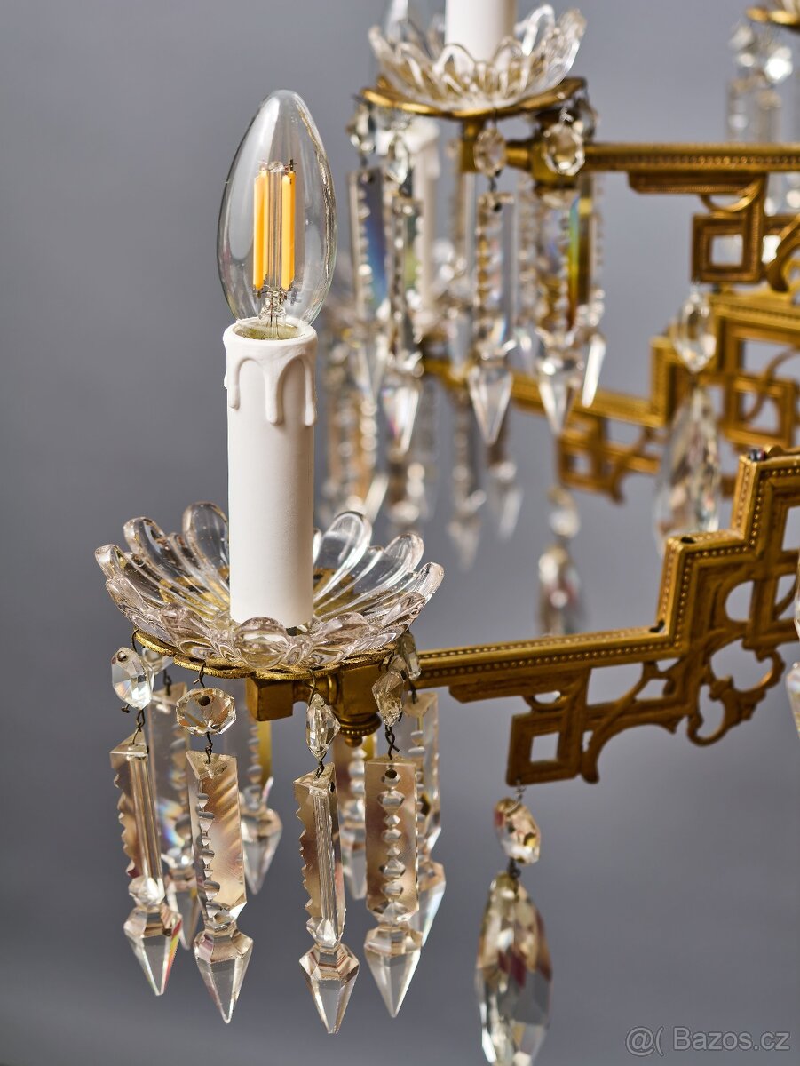 Velký lustr Art Deco na 12 žárovek - 6