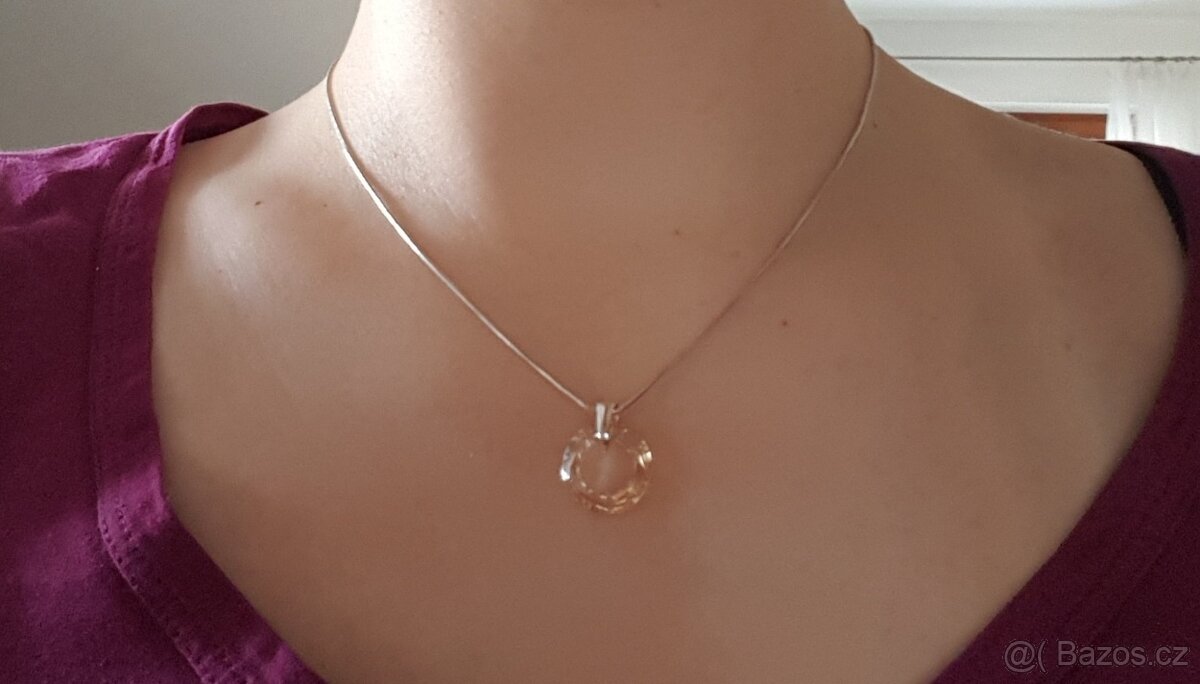 Stříbrný set šperků: náušnice, přívěsek a řetízek - 6