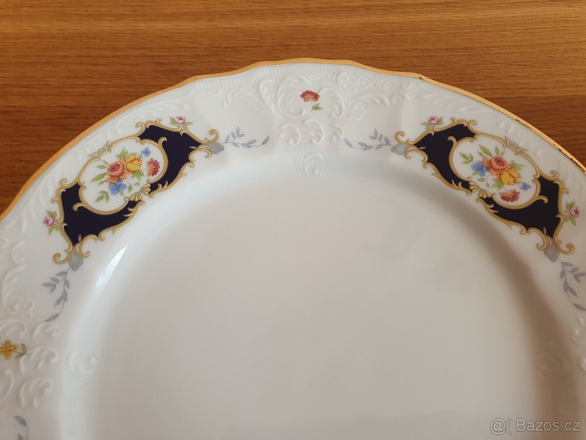 Talířová sada kytky s černým zdobením Bernadotte - 6